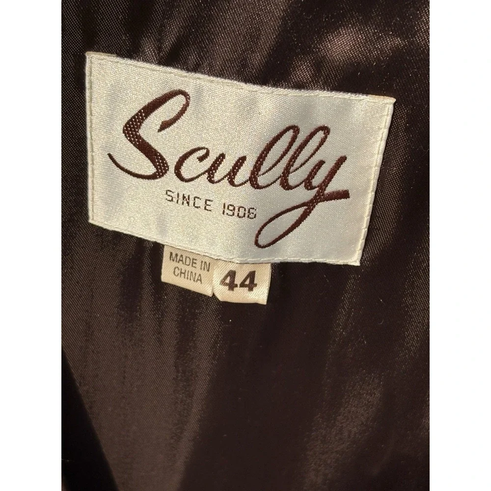 Vintage Scully Men's  44 XL Western Genuine Brown Leather Cowboy Waistcoat Vest